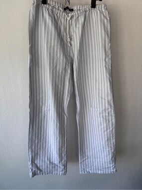 Women’s White Stripe Drawstring Lounge Pants